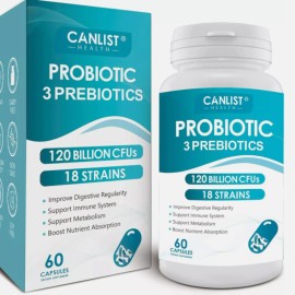 120 Billion Probiotics CFU Potency Gut Health Women Men 60 Capsules