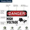 Danger High Voltage Sign, (MS-1232) 12x18 Inches, 55 mil thick