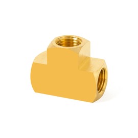ChillWaves Brass Pipe Fitting, Barstock Tee 1/2" x 1/2" x 1/2" NPT Female Thread Adapter(1-PACK)