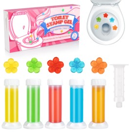 KILOSTEP Flower Toilet Gel Stamp, 60 Count Toilet Bowl Stamp Gel 5 Kinds Of Scent Toilet Bowl Cleaner