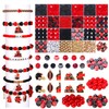 Game Day Beads for Bracelets Making Kit,Red Black Heishi Clay