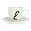 PORCELLANA Solotua Coffee Cup with Saucer Letter 'L' 3 Oz