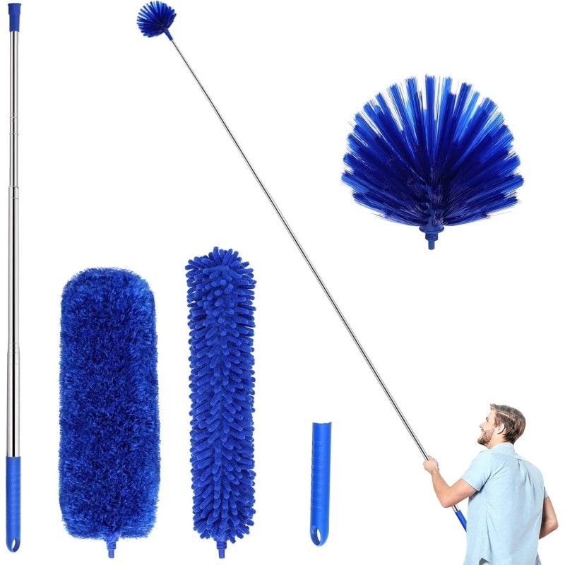 Luxury Telescopic Microfiber Duster Set - 15-100 Inch Extendable Cleaning