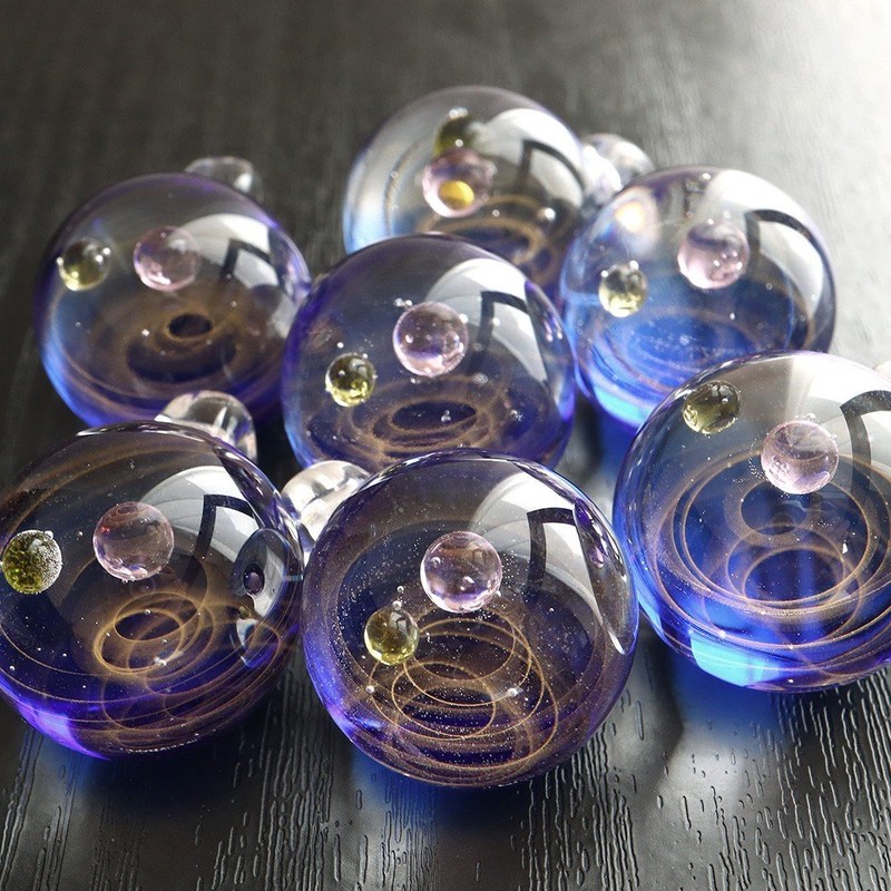 [GOLD STONE] Space Trapped in Glass Heat-Resistant Glass Art Pendant