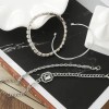 KUOAEAYE - Set 4 Pulseras Para Mujer Con Zirconias Ajustables