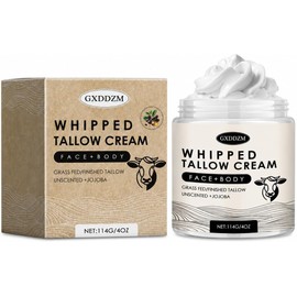 Crema Batida de Sebo, Rostro y Cuerpo, Sin Aroma + Jojoba, 4 oz