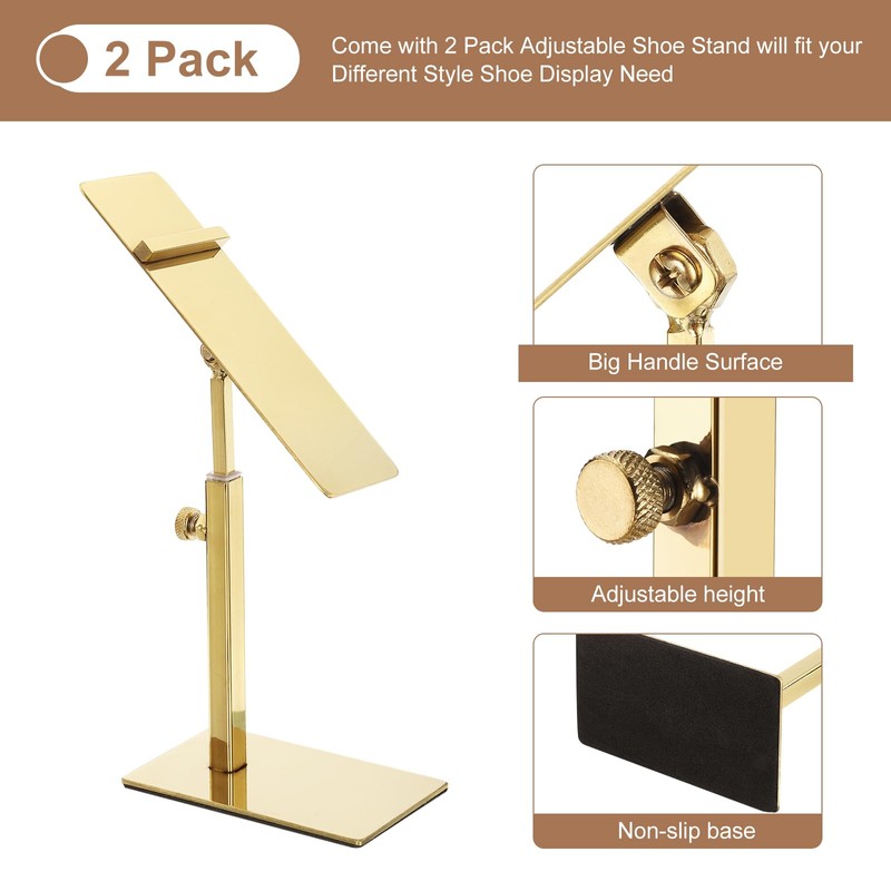 sourcing map Shoe Display Stand 2 Pack Adjustable Height Shoe