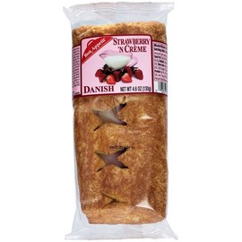 Gourmet Bon Appetit Strawberry ‘N Creme Danish 20ct - 4.6oz Flaky Pastry, Sweet & Creamy