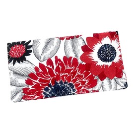 Red and Black Floral Fabric Checkbook Cover - Check Case - Billfold Wallet