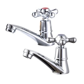 DOITOOL Stainless Steel Single Hole Cross Faucet Set Vintage Bathroom Taps Lead- for Kitchen Bath Sink