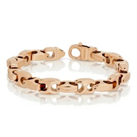 Balimas 9.5 MM NEW HEAVY BIKER TUNGSTEN CARBIDE ROSE GOLD BRACELET (002) - FREE S&H ! - 8"