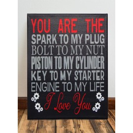 Mechanic Biker Love Sign Canvas Wall Decor Gift