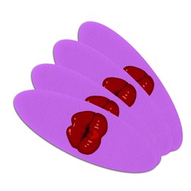 Seductive Luscious Kiss Lips Pucker Double-Sided Oval Nail File Emery Board Set 4 Pack