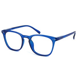 JiSoo Reading Glasses Women 2.25 Stylish Designer Readers 2.25, Womens Reading Glasses 2.25+ with Spring Hinge, Blue