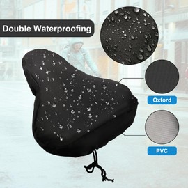 Miruchertter 2 PCS Bike Seat Cover Waterproof Bike Saddle Cover Bicycle Seat Rain Cover with Drawstring Bike Cushion Seat Protector for Rainproof Dustproof