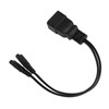 Dual IEC320 C7 to C20 Cord Universal Y Power Splitter