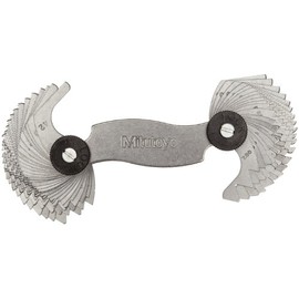 Mitutoyo 188-151, Screw Pitch Gage, 4 - 42 TPI and 0.4 - 7mm, 51 Leaves, Inch/Metric Black