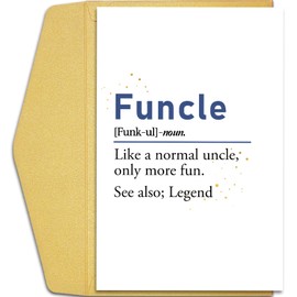 Qiliji Funny Uncle Birthday Card, Hilarious Uncle Card from Niece Nephew, Fun Uncle Definition Greeting Card, Thank You Card for Uncle