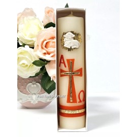 Cirio Vela Paschal Communion Candle Easter Holy Cirio Pascual Cross Alpha Omega