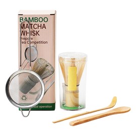 Matcha Whisk and Spoon Set of 4 Matcha Set Matcha Whisk, Scoop, Tea Spoon, Tea Sifter