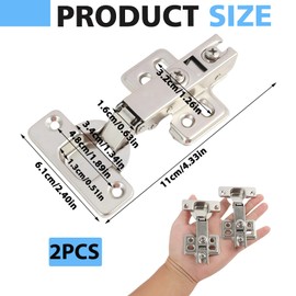 Sensys 8645i TH52 110 Degree Standard Hinges with Self-Closing Mechanism, Full Overlay Kitchen Cabinet Cupboard Door Hinge, Silent System Integration, Steel Construction, Pack of 2