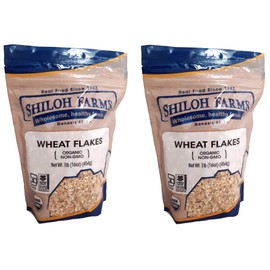 Shiloh Farms Organic Wheat Flakes - 16 Ounce Bag (Pack of 2) - Looks similar to old fashioned rolled oats, but significantly higher in fiber and protein