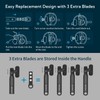 KITCHENDAO Replaceable Can Opener with 3 Extra Blades, Safe Cut