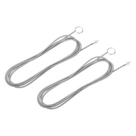 uxcell 2 Pcs AC Drain Line Cleaner Tool Brush, 86.6 Inch Long Drain Brush Flexible Feeding Tube Brush, Refrigerator Car Cleaning Brush for Straw, Hose Pipe(Stainless Steel White)