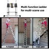 12.5FT A-Frame Extension Ladder Aluminum Telescopic Ladder Portable Collapsible Ladder