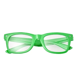 Green Childrens Classic Clear Lens Glasses Fames Fake Glasses Frames with Lenses for Fancy Dress World Book Day Boys Girls Nerd Glasses Geek Hipsters Style Kids Dress Up Costume Glasses