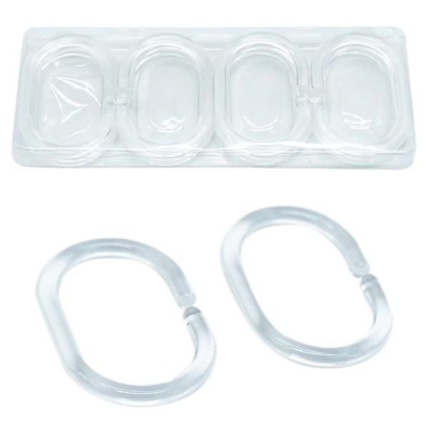 12Pcs C-shaped Plastic Shower Curtain Rings Curtain Hooks for Door