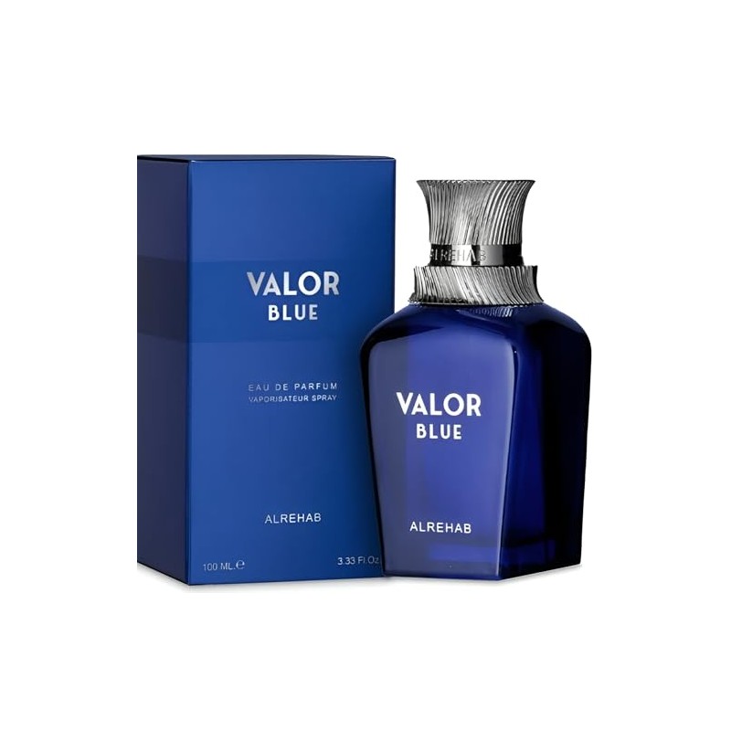 Al-Rehab Valor Blue Eau De Parfum Spray for Men, 3.33