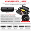 (4-Pack) Large Black Outdoor Extension Cord Plug Protector for AWG12/14/16