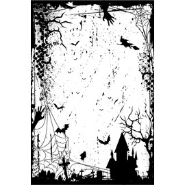 Creative Expressions Vorgeschnittener Gummistempel, Ghostly Manor, grau, 10,2 x 15,2 cm