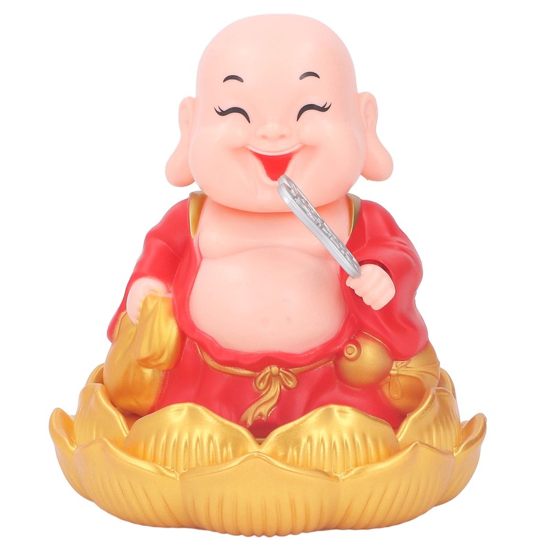 Nodding Smiling Buddha Maitreya Automatic Laughing Car Dashboard Solar Buddha