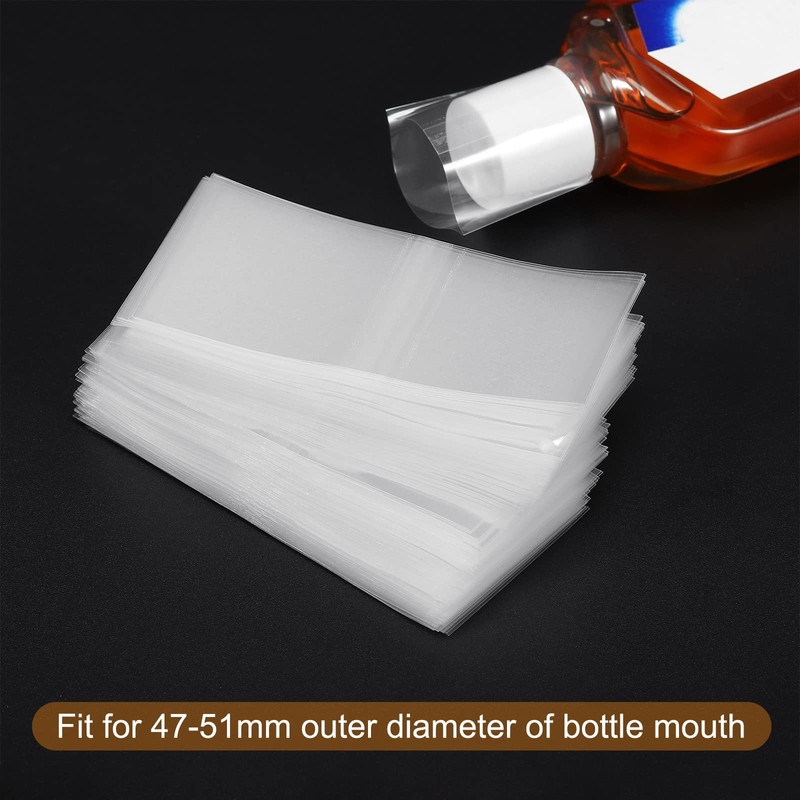PATIKIL 250pcs 82x40mm Perforated Shrink Bands, PVC Heat Shrink Wrap