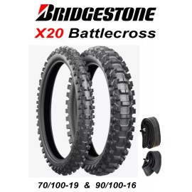 BRIDGESTONE X20 BATTLECROSS 70/100-19 & 90/100-16 SOFT TIRES SUZUKI BIG WHEEL