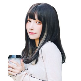 TefuRe C-8272-BkGo Medium Semi-Long Wig Bangs Wig