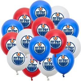 30 Pcs Oilers Balloons 3 Colors 12 Inch Matte Balloons, Balloons for Hockey Themed Party Decorations, Birthday Party Balloons Decoration