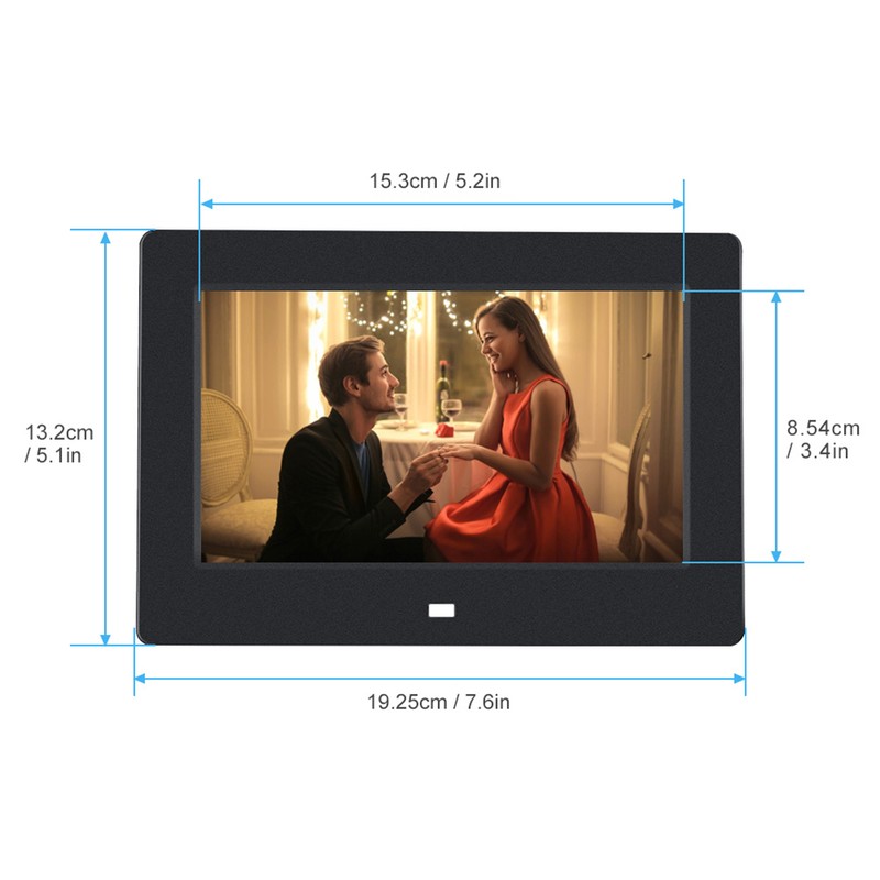 7Inch 1024*600HD Digital Photo Picture Frame Alarm Clock Player Album