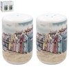 Salt & Pepper Shakers Set of 2 Ceramic Sandy Bay Beach Condiment Spice Dispenser