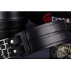 JewelryWe Men's Leather Bangle Cuff Bracelet Strap Wristband with Buckle