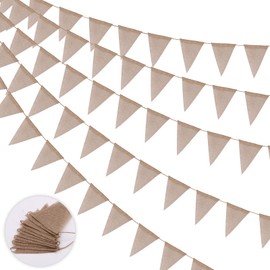 Luxoraiova Pack of 3 Bunting Fabric Outdoor Weatherproof Bunting Garland Decoration Garden Party Playhouse Accessories Bunting Birthday for Garden Party Decoration Rainbow Decoration Summer Party