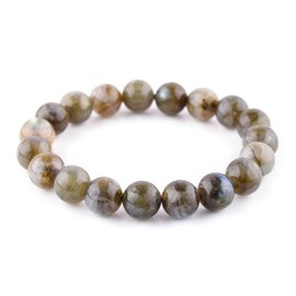 Natural Labradorite Stretch Bracelet Gemstone Stress Relieve - Unisex Stretchable - Natural Full Rounds 10 mm Beads Dainty Unisex Jewelry Protection Jewelry