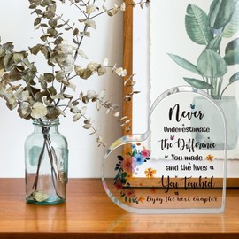 Retirement Gifts for Coworker Leaving Gifts Going Away Gift Retirement Gift Acrylic Keepsake for Colleagues Friends Retired Teachers Nurses Doctor Mom Retirees Boss Leader (5.1x5.1in)