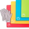 Chef Grids 4 Pk Durable Plastic Cutting- Chopping Board Set,