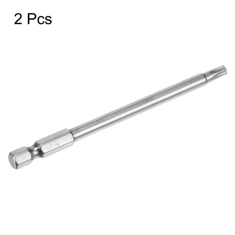 sourcing map 2pcs T25 Security Torx Bit 1/4" Hex Shank