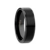 Thorsten Vulcan Black Tungsten Carbide Men’s Wedding Ring – Flat