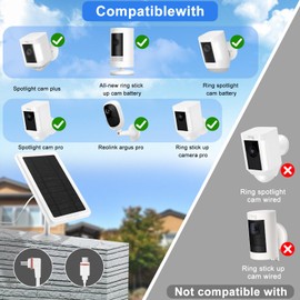5W Solar Panel Charger for Ring Camera, Compatible with Ring Stick Up Cam/Pro Battery, Spotlight Cam Plus/Pro Battery 10ft Cable -3Pack