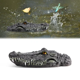 Silipull 12.6 Inches Floating Alligator Head Decoy Pool Accessories Outdoor Pools Float Alligator Fake Crocodile Head for Goose, Duck Control, Pool, Garden Decorations and Patio Accessories(Classic)